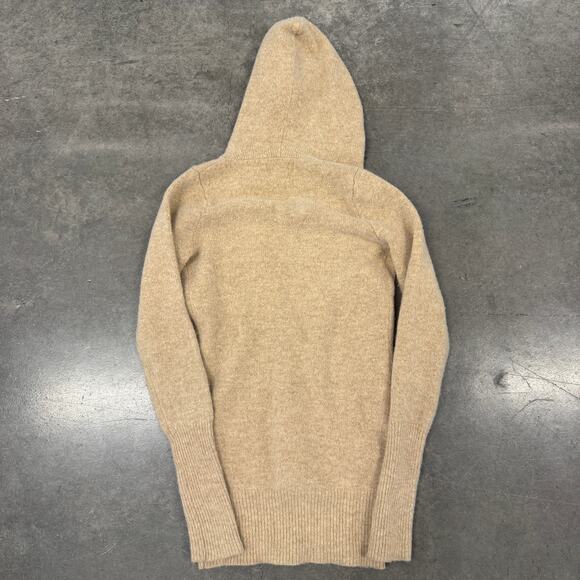 Vintage Y2K Abercrombie & Fitch Original Longline Beige Hooded Sweater Large - Picture 2 of 6